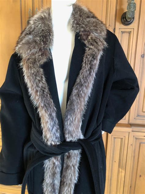 yves saint laurent vintage 1970 black fur trim jacket|Vintage Yves Saint Laurent Fur Coat .